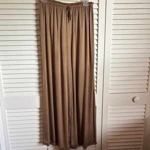 Elegant Brown Wide Leg Pants